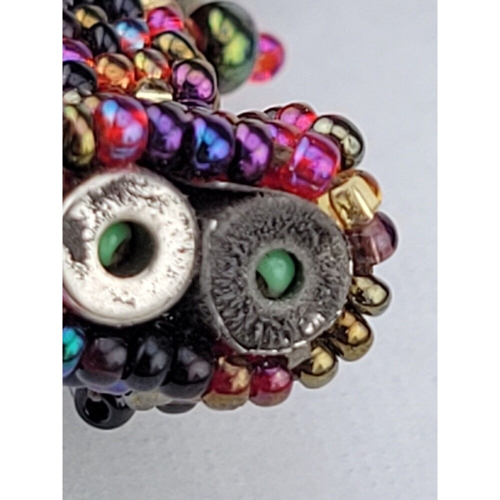 Chunky Tumbled Jasper Chip Iridized Pink Black Purple Micro Bead 7" Bracelet - Picture 10 of 12